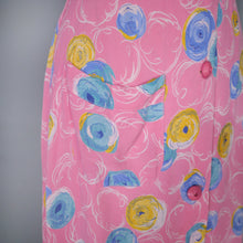 Load image into Gallery viewer, 40s PINK CREPE BUTTON THROUGH MAXI HOUSE DRESS - XS