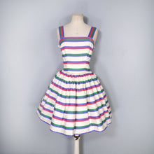 Load image into Gallery viewer, 50s MINI SUN DRESS WITH FULL SKIRT IN STRIPED COTTON - XS