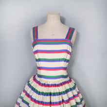 Load image into Gallery viewer, 50s MINI SUN DRESS WITH FULL SKIRT IN STRIPED COTTON - XS