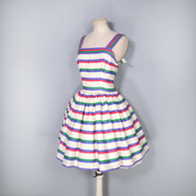 Load image into Gallery viewer, 50s MINI SUN DRESS WITH FULL SKIRT IN STRIPED COTTON - XS