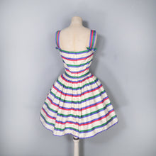 Load image into Gallery viewer, 50s MINI SUN DRESS WITH FULL SKIRT IN STRIPED COTTON - XS