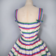 Load image into Gallery viewer, 50s MINI SUN DRESS WITH FULL SKIRT IN STRIPED COTTON - XS