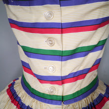 Load image into Gallery viewer, 50s MINI SUN DRESS WITH FULL SKIRT IN STRIPED COTTON - XS