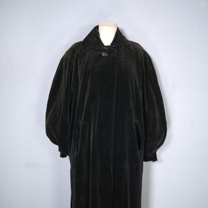 40s 50s SHUBETTE BLACK FINE VELVETY CORD BALLOON SLEEVE COAT - M