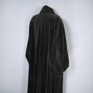 40s 50s SHUBETTE BLACK FINE VELVETY CORD BALLOON SLEEVE COAT - M