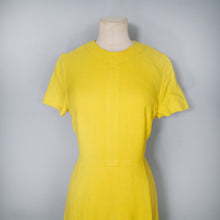 Load image into Gallery viewer, 60s SLEEK BRIGHT YELLOW MOD SHIFT DRESS - M