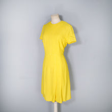 Load image into Gallery viewer, 60s SLEEK BRIGHT YELLOW MOD SHIFT DRESS - M