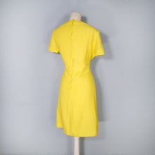 Load image into Gallery viewer, 60s SLEEK BRIGHT YELLOW MOD SHIFT DRESS - M