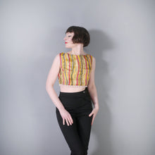 Load image into Gallery viewer, 50s 60s &quot;TREND&quot; BEACHWEAR STRIPED CROP TOP WITH POMPOM FRINGE - S-M