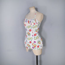 Load image into Gallery viewer, SLIX 50s NOVELTY FRUIT AND VEG PRINT COTTON ROMPER SWIMSUIT - S