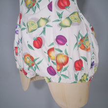 Load image into Gallery viewer, SLIX 50s NOVELTY FRUIT AND VEG PRINT COTTON ROMPER SWIMSUIT - S