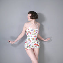 Load image into Gallery viewer, SLIX 50s NOVELTY FRUIT AND VEG PRINT COTTON ROMPER SWIMSUIT - S