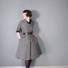 Load image into Gallery viewer, 70s does 40s / 50s GREY WOOL FIT AND FLARE NEW LOOK STYLE DRESS - XS