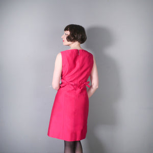 60s JEAN PATOU SHOCKING PINK SHIFT DRESS AND COAT SET - M