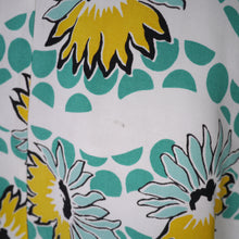 Load image into Gallery viewer, 40s SOFT RAYON GREEN AND YELLOW FLORAL PRINT DRESS - XS