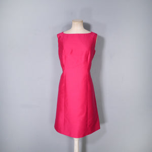 60s JEAN PATOU SHOCKING PINK SHIFT DRESS AND COAT SET - M