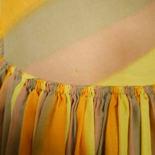 Load image into Gallery viewer, 60s ONE SHOULDER YELLOW STRIPE FULL SKIRTED DRESS - XS