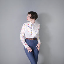 Load image into Gallery viewer, 70s ROCKMOUNT RANCH WEAR BUTTERFLY EMBROIDERED  RUFFLED WESTERN SHIRT - M-L