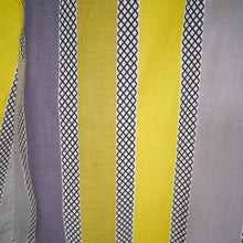 Load image into Gallery viewer, 50s 60s YELLOW GREY STRIPED COTTON DAY DRESS - M