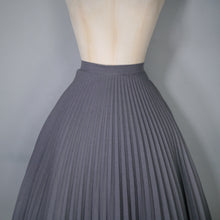 Load image into Gallery viewer, 60s GREY WOOL WORSTED BLEND FULL PLEATED SKIRT - 27-27.5&quot;