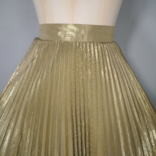 Load image into Gallery viewer, 80s JACQUES VERT METALLIC GOLD PLEATED FULL SKIRT - 27.5&quot;