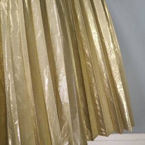 80s JACQUES VERT METALLIC GOLD PLEATED FULL SKIRT - 27.5"