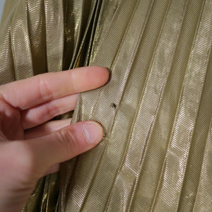 80s JACQUES VERT METALLIC GOLD PLEATED FULL SKIRT - 27.5"