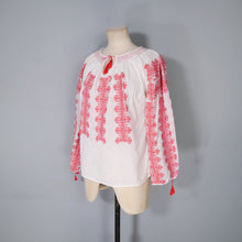 Load image into Gallery viewer, 70s EMBROIDERED BOHEMIAN FOLK / PEASANT BLOUSE - M-L