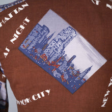 Load image into Gallery viewer, 70s NEW YORK MANHATTAN SKYLINE PRINT NOVELTY SHIRT - XS