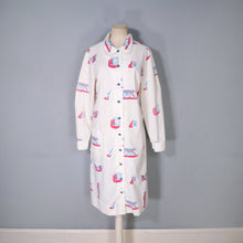 Load image into Gallery viewer, 70s VESTED GENTRESS NOVELTY PRINT LIGHT DUSTER COAT / DRESS - M-L