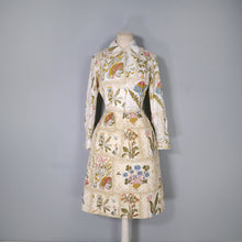 Load image into Gallery viewer, 60s SERBIN BOTANICAL PRINT DRESS WITH QUILTED SKIRT - XS-S