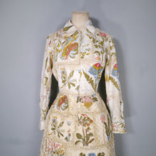 Load image into Gallery viewer, 60s SERBIN BOTANICAL PRINT DRESS WITH QUILTED SKIRT - XS-S