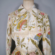 Load image into Gallery viewer, 60s SERBIN BOTANICAL PRINT DRESS WITH QUILTED SKIRT - XS-S