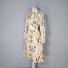 Load image into Gallery viewer, 60s SERBIN BOTANICAL PRINT DRESS WITH QUILTED SKIRT - XS-S