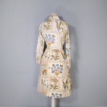 Load image into Gallery viewer, 60s SERBIN BOTANICAL PRINT DRESS WITH QUILTED SKIRT - XS-S