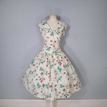 Load image into Gallery viewer, 50s NYLON FULL SKIRTED ROMANTIC ROSE PRINT DRESS - S