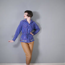 Load image into Gallery viewer, 70s EMBROIDERED LIGHT COTTON DENIM SHIRT JACKET - M-L