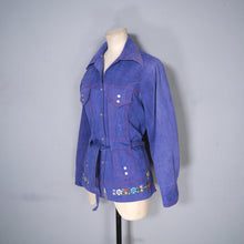 Load image into Gallery viewer, 70s EMBROIDERED LIGHT COTTON DENIM SHIRT JACKET - M-L