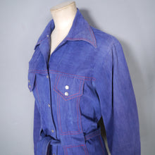 Load image into Gallery viewer, 70s EMBROIDERED LIGHT COTTON DENIM SHIRT JACKET - M-L