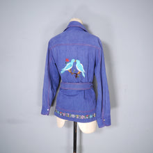 Load image into Gallery viewer, 70s EMBROIDERED LIGHT COTTON DENIM SHIRT JACKET - M-L