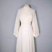 Load image into Gallery viewer, 70s CREAM COLOURED FESTIVAL / BOHEMIAN MAXI DRESS WITH ANGEL SLEEVE - S