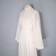 Load image into Gallery viewer, 70s CREAM COLOURED FESTIVAL / BOHEMIAN MAXI DRESS WITH ANGEL SLEEVE - S