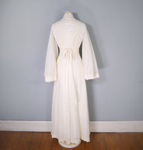 Load image into Gallery viewer, 70s CREAM COLOURED FESTIVAL / BOHEMIAN MAXI DRESS WITH ANGEL SLEEVE - S