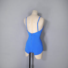 Load image into Gallery viewer, 50s / 60s  BRIGHT BLUE ST MICHAEL RUCHED SWIMSUIT - M-L