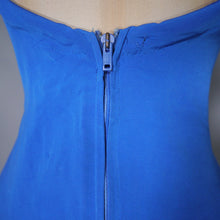 Load image into Gallery viewer, 50s / 60s  BRIGHT BLUE ST MICHAEL RUCHED SWIMSUIT - M-L