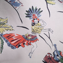 Load image into Gallery viewer, 50s MEXICAN NOVELTY DANCER AND SMOKER PRINT WHITE A-LINE SKIRT - 25-26&quot;