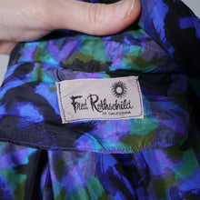 Load image into Gallery viewer, 60s FRED ROTHSCHILD SILKY VIOLET BLUE FULL SKIRTED SHIRT DRESS - S