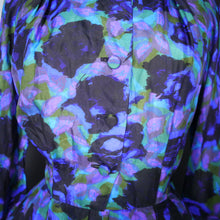 Load image into Gallery viewer, 60s FRED ROTHSCHILD SILKY VIOLET BLUE FULL SKIRTED SHIRT DRESS - S