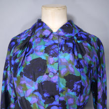 Load image into Gallery viewer, 60s FRED ROTHSCHILD SILKY VIOLET BLUE FULL SKIRTED SHIRT DRESS - S