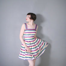 Load image into Gallery viewer, 50s MINI SUN DRESS WITH FULL SKIRT IN STRIPED COTTON - XS